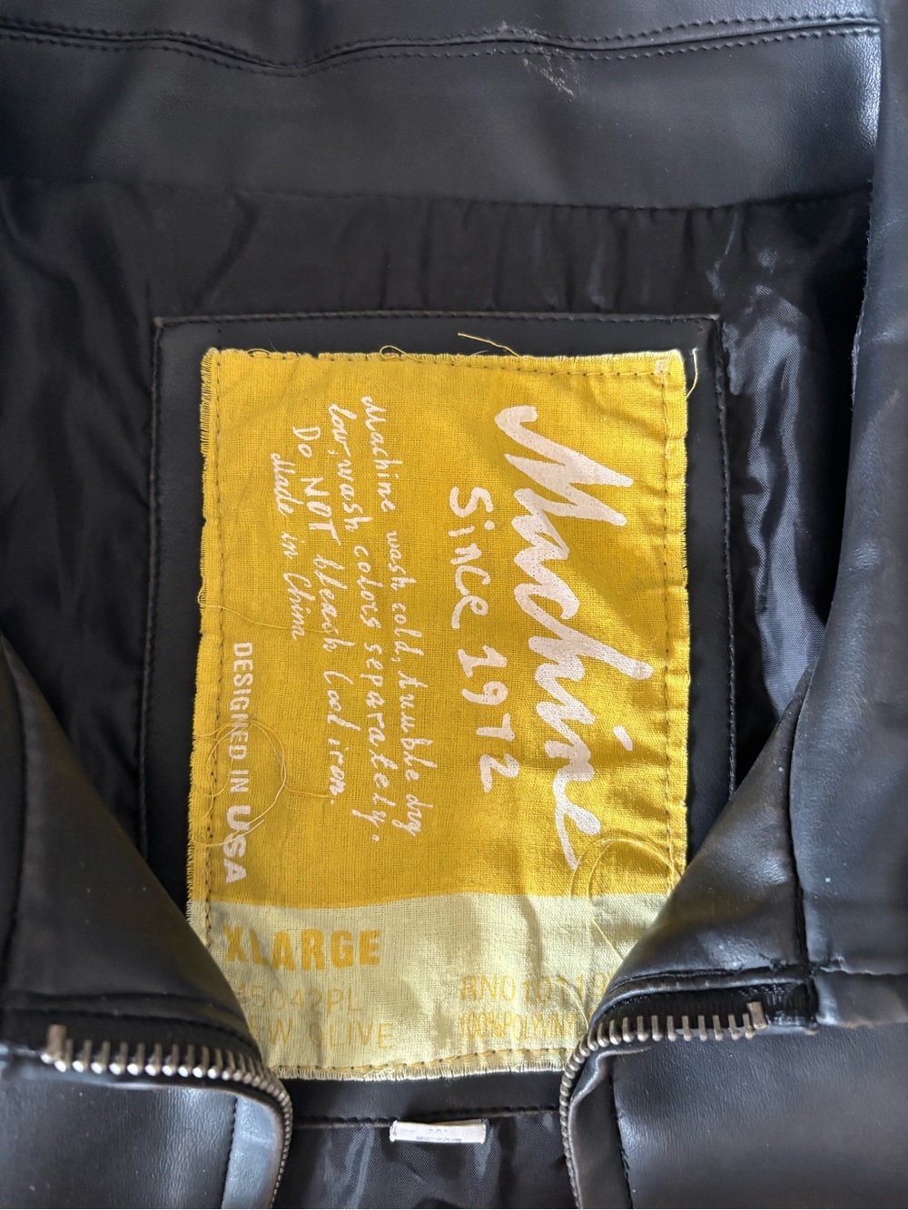 Men's Black Leather Zip-Front Jacket - Picture 4 of 4